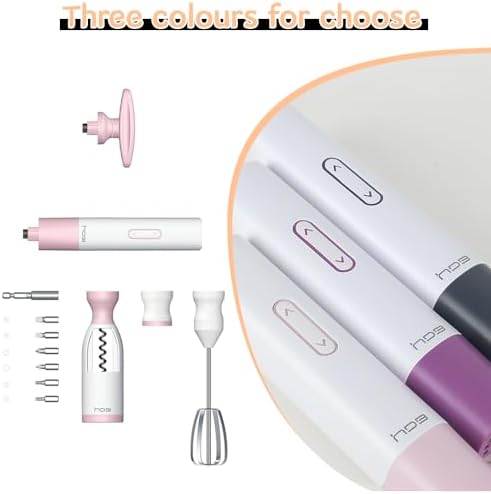 6 in 1 Electric Wine Opener with Screwdriver Frother and Flashlight Pink