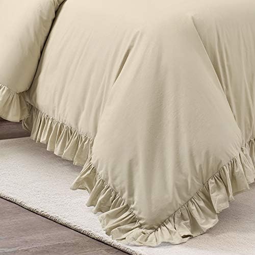 Lush Decor Reyna Soft Knitted Ruffle Blanket King Wheat