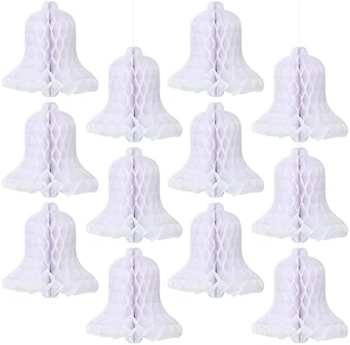 Leitee 12 Piece White Honeycomb Paper Bells