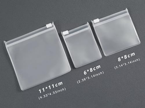 Customizable Matt Frosted Jewelry Bags with Slider Zipper 50PCS