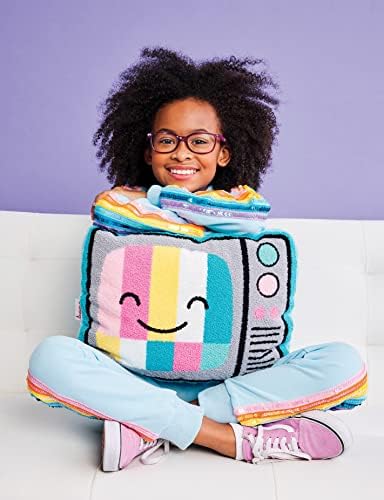 Iscream Retro TV Shaped Chenille Pillow 17x14