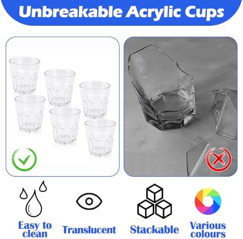 Plastic Water Glasses Set of 6 Shatterproof Tumblers for Kids