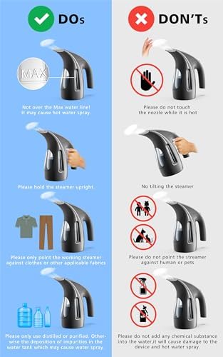 HiLIFE Portable Garment Steamer 240ml 700W Black