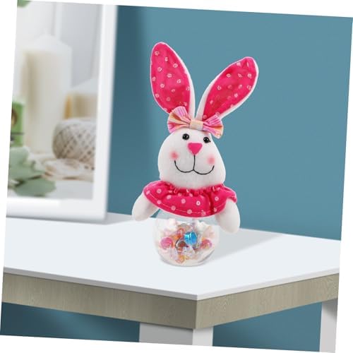 SUPVOX Transparent Bunny Candy Jar for Easter Treats