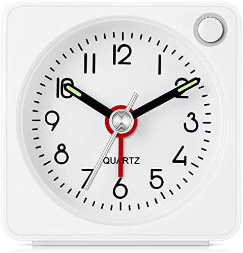 Jisile Ultra Small Analog Alarm Clock with Snooze and Light Function