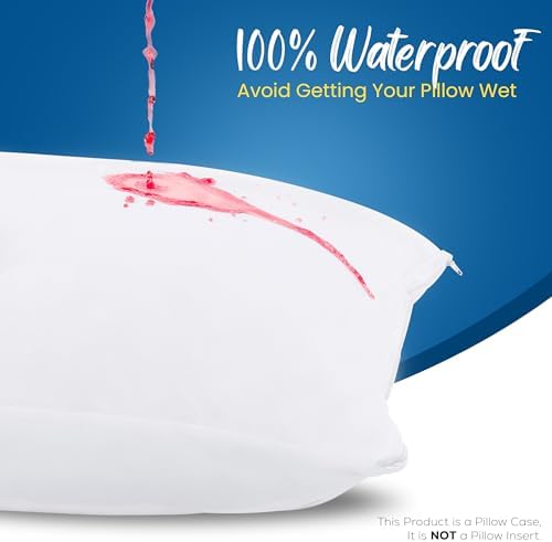 Utopia Bedding 4 Pack Waterproof Pillow Protectors with Zipper