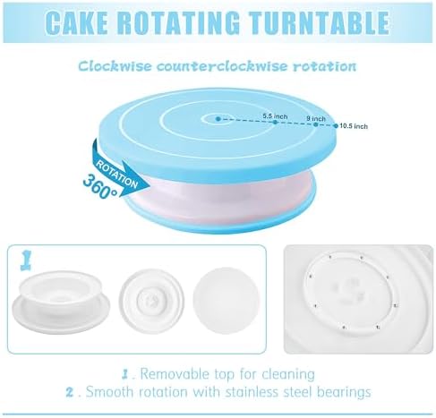 Adocfan 255 Pc Cake Decorating Kit Tools Blue