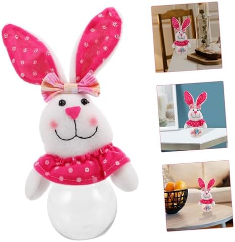 SUPVOX Transparent Bunny Candy Jar for Easter Treats