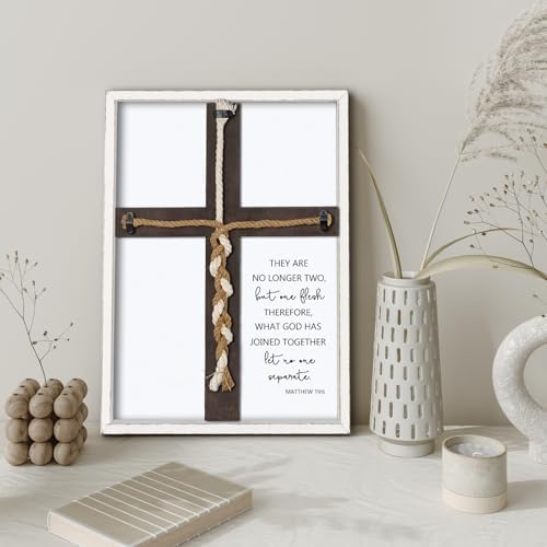Matthew 196 Unity Cross Wedding Sign Wall Decor White