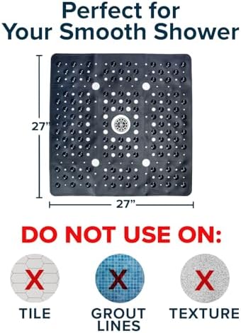 SlipX Solutions 27 Inch Oversize Square Shower Mat