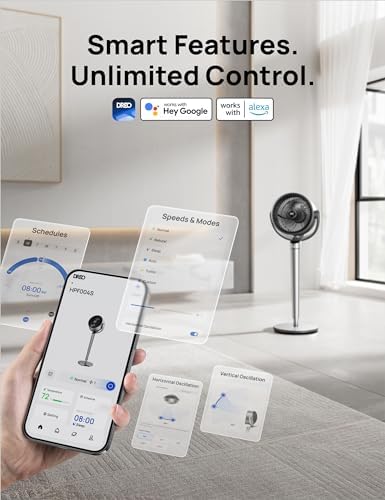 Dreo Oscillating Fan for Bedroom with Smart Control