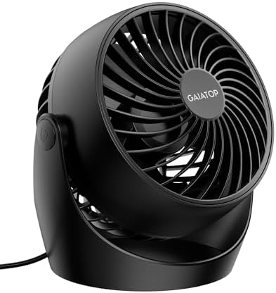Gaiatop 5-Inch Portable Desk Fan - 3 Speed Black
