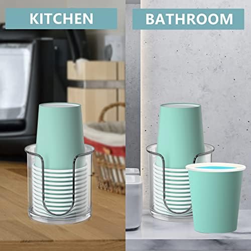BYAWAY Compact Cup Dispenser for Bathroom Vanity 2 Pack