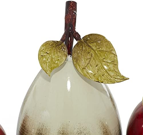 Deco 79 Red Metal Fruit Sculpture Decor Platter