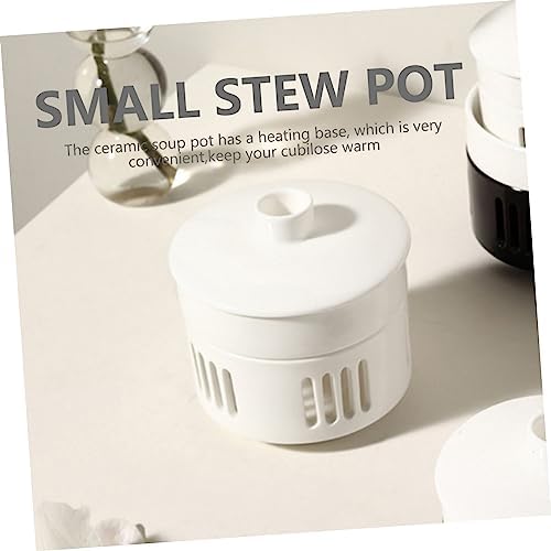 Alipis Ceramic Soup Stew Bowl with Heating Candle Base