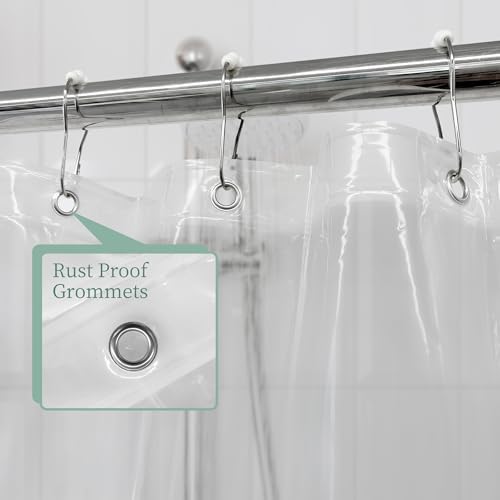 Mrs Awesome Clear Shower Curtain Liner with 3 Magnets 72x72