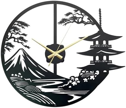 Japanese Wall Clock Unique Samurai Art Decor 15x13x14 Inches