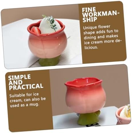 Showeroro Ceramic Dessert Cup with Footed Design