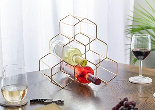 NAT Jules Honeycomb Gold Tone Wine Rack