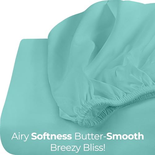 Utopia Bedding Twin Fitted Sheet Spa Blue