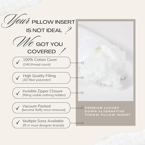 Cloudote Down Alternative Throw Pillow Insert 16x26 Pack of 2