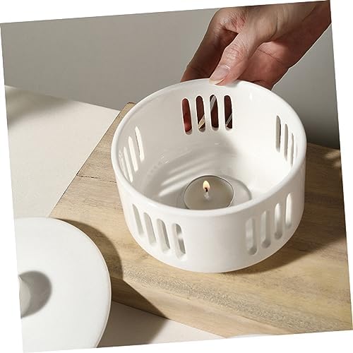 Alipis Ceramic Soup Stew Bowl with Heating Candle Base