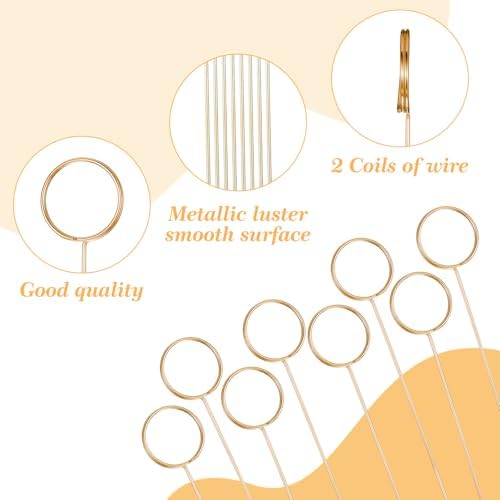 YUXIANLB 40 Pcs Gold Metal Wire Floral Place Card Holders