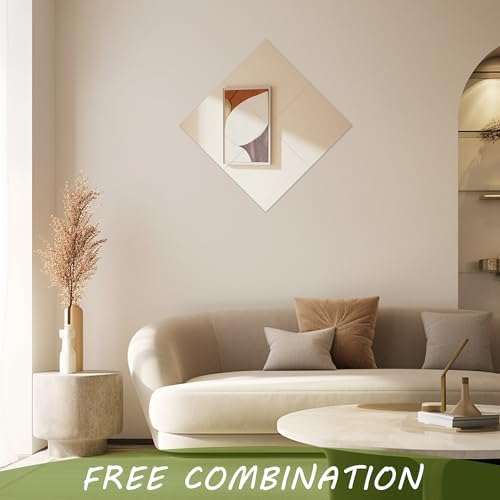 Quacc 4 Pc Self Adhesive Mirrors 8x8 Inch Frameless Tiles