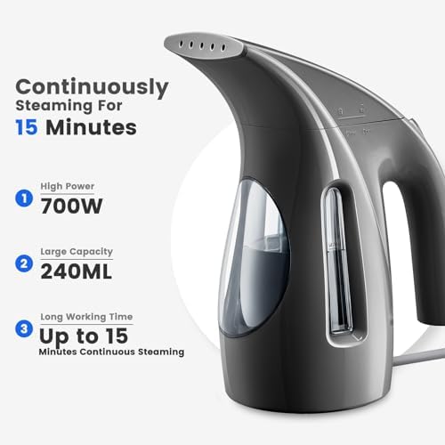 HiLIFE Portable Garment Steamer 240ml 700W Black