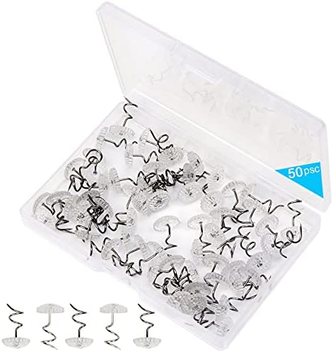 Lesnow 50PCS Clear Head Twist Pins for Bed Skirts and Slipcovers