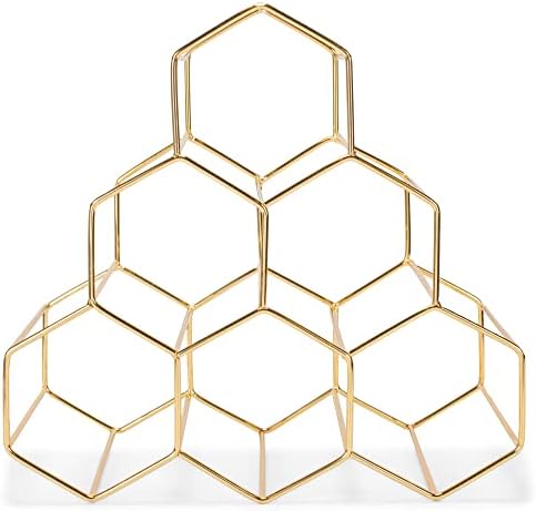 NAT Jules Honeycomb Gold Tone Wine Rack