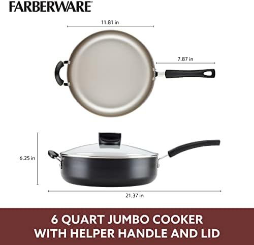 Farberware Smart Control Stockpot 6 Qt Black with Lid