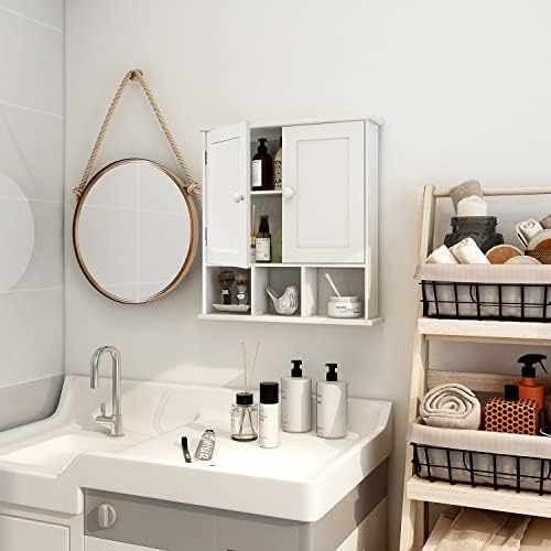 TaoHFE Wall Cabinet Over Toilet Storage With Adjustable Shelves
