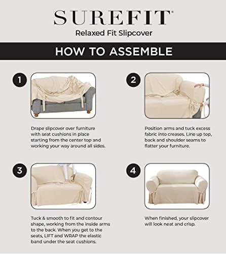 SureFit Essential Twill Armchair Slipcover White 1