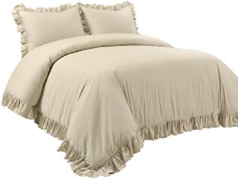 Lush Decor Reyna Soft Knitted Ruffle Blanket King Wheat