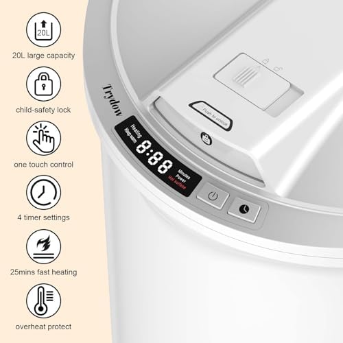 Trydow Ultra Large Capacity Towel Warmer Bucket with Timer and Digital Display