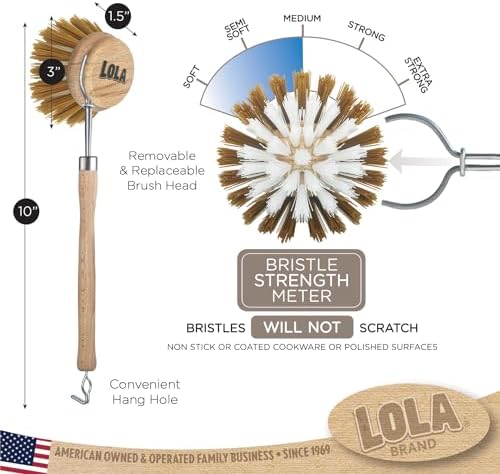 Lola Original Dishwashing Vegetable Brush with EZ-Grip Handle