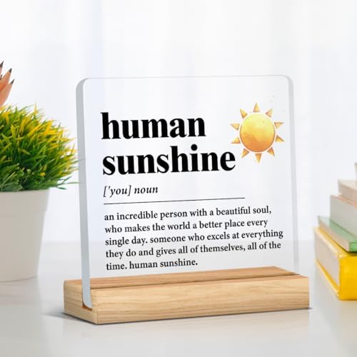 Human Sunshine Motivational Acrylic Desk Sign