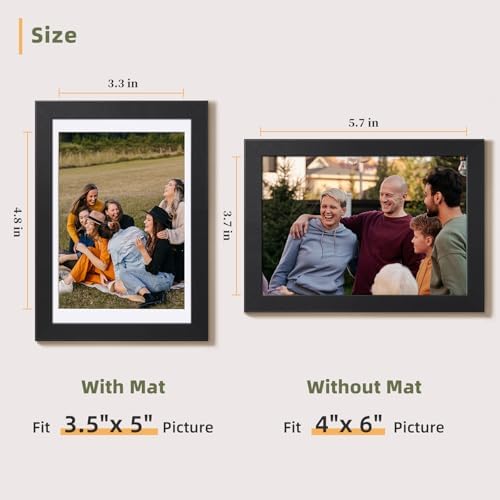 HappyHapi 4x6 Picture Frame Set of 10 Black