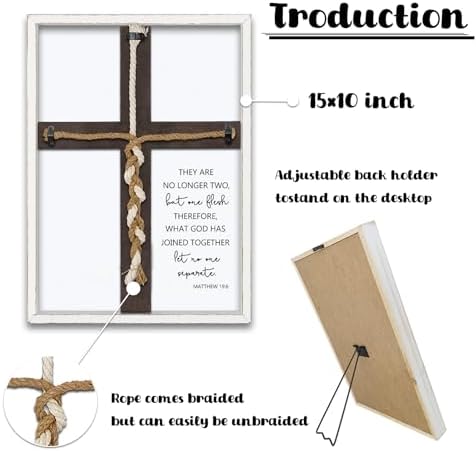 Matthew 196 Unity Cross Wedding Sign Wall Decor White