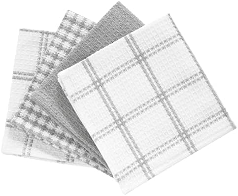 T-Fal Premium Waffle Dish Cloths 4-Pack Grey