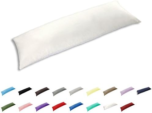 TAOSON 100 Cotton Body Pillow Cover with Zipper - White 21x54 Inch