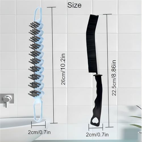 2 Pcs Crevice and Flexible Cleaning Brushes for Kitchen and Bathroom