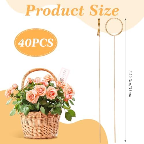 YUXIANLB 40 Pcs Gold Metal Wire Floral Place Card Holders