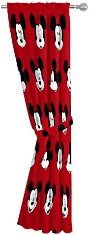 Jay Franco Kids Window Drapes Mickey Mouse Red 84 Inch Set