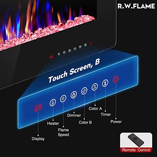 RWFLAME 50 Inch Electric Fireplace with Touch Screen and Remote Control