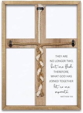 Matthew 196 Unity Cross Wedding Sign 15x10 Wood