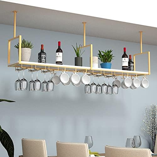 KOHARA Wall Mounted Wine Rack with Two Cup Holders