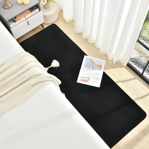 Soft Runner Rugs for Bedroom 2x6 Black Non Slip