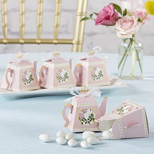 Kate Aspen Tea Party Favor Box Set of 24 Pink Gold Foil